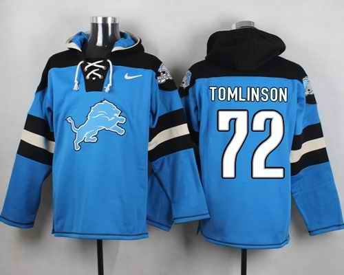 Nike Lions #72 Laken Tomlinson Blue Player Pullover NFL Hoodie