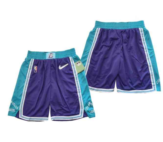 Men's Los Angeles Lakers 75th Anniversary Purple Shorts (Run Small)