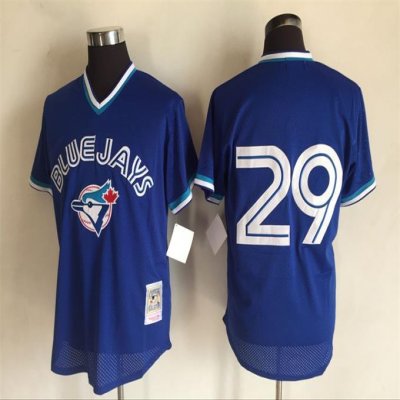 Men's Toronto Blue Jays #29 Joe Carter Mitchell And Ness Royal Blue 1993 Throwback Stitched MLB Jersey