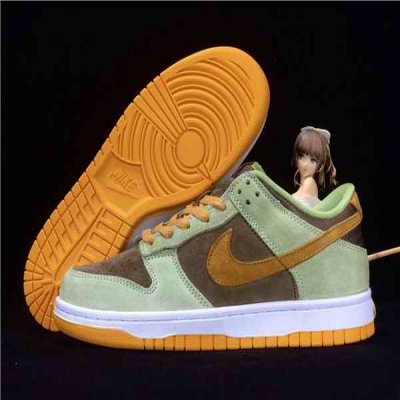 Men's Dunk Low SB Brown/Green Shoes 0127