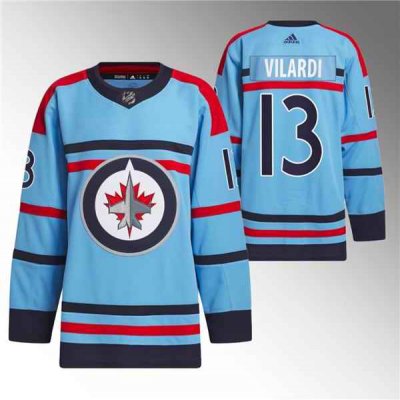 Men's Winnipeg Jets #13 Gabriel Vilardi Light  Blue Anniversary Primegreen Stitched Jersey