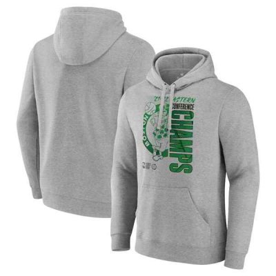 Men's Boston Celtics 2022 Heathered Gray Eastern Conference Champions Locker Room Pullover Hoodie