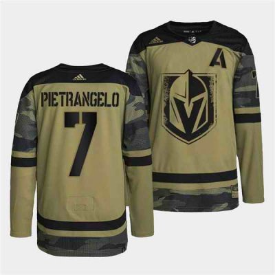 Men's Vegas Golden Knights #7 Alex Pietrangelo 2022 Camo Military Appreciation Night Stitched Jersey