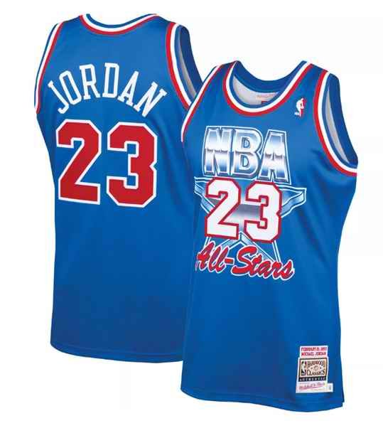 Men's Chicago Bulls #23 Michael Jordan 1993 Blue All-Star Throwback Swingman Stitched NBA Jersey