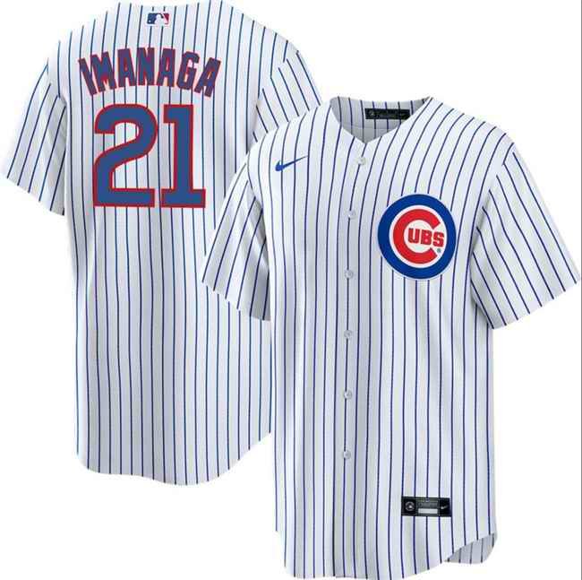 Men's Chicago Cubs #21 Sh'ta Imanaga White Cool Base Stitched Baseball Jersey