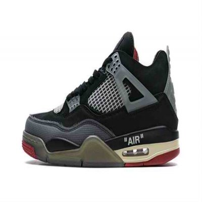 Women's Running weapon Air Jordan 4 Black Shoes 093