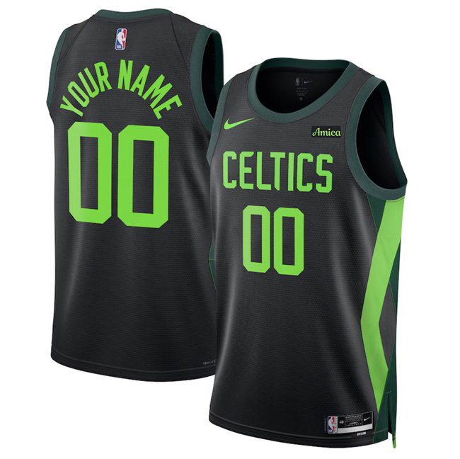 Men's Boston Celtics Active Player Custom Black 2024/25 City Edition Stitched Basketball Jersey