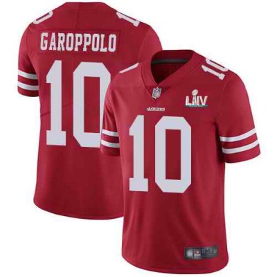 Men's San Francisco 49ers #10 Jimmy Garoppolo Red Super Bowl LIV Vaper Untouchable Limited Stitched NFL Jersey