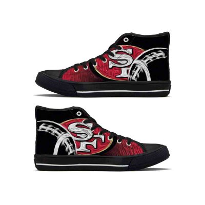 Men's San Francisco 49ers High Top Canvas Sneakers 001