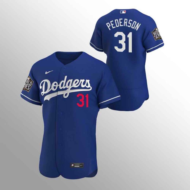 Men's Los Angeles Dodgers #31 Joc Pederson Blue 2020 World Series Bound stitched Jersey