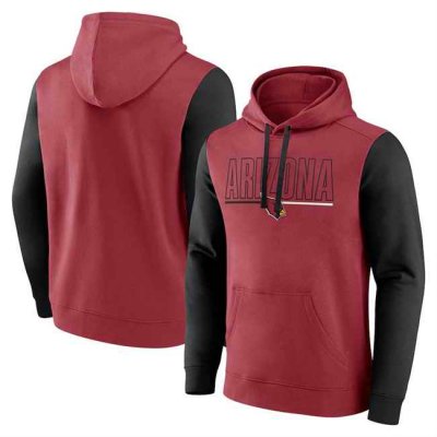 Men's Arizona Cardinals Cardinal/Black Outline Pullover Hoodie