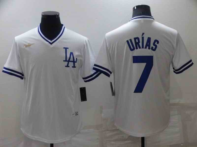 Men's Los Angeles Dodgers #7 Julio Urias White Stitched Baseball Jersey