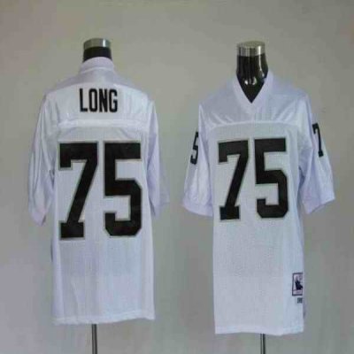 Mitchell and Ness Raiders Howie Long #75 Stitched White NFL Jersey