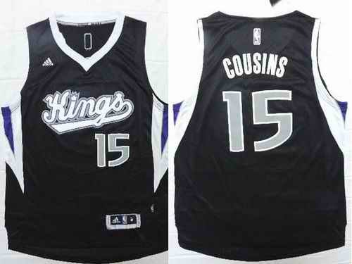 Revolution 30 Kings #15 DeMarcus Cousins Black Stitched NBA Jersey