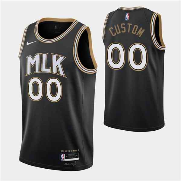 Men's Atlanta Hawks Active Player Custom 2020-21 Black City Edition Stitched NBA Jersey