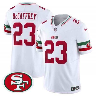 Men's San Francisco 49ers #23 Christian McCaffrey White F.U.S.E. Mexico Vapor Limited Stitched Football Jersey