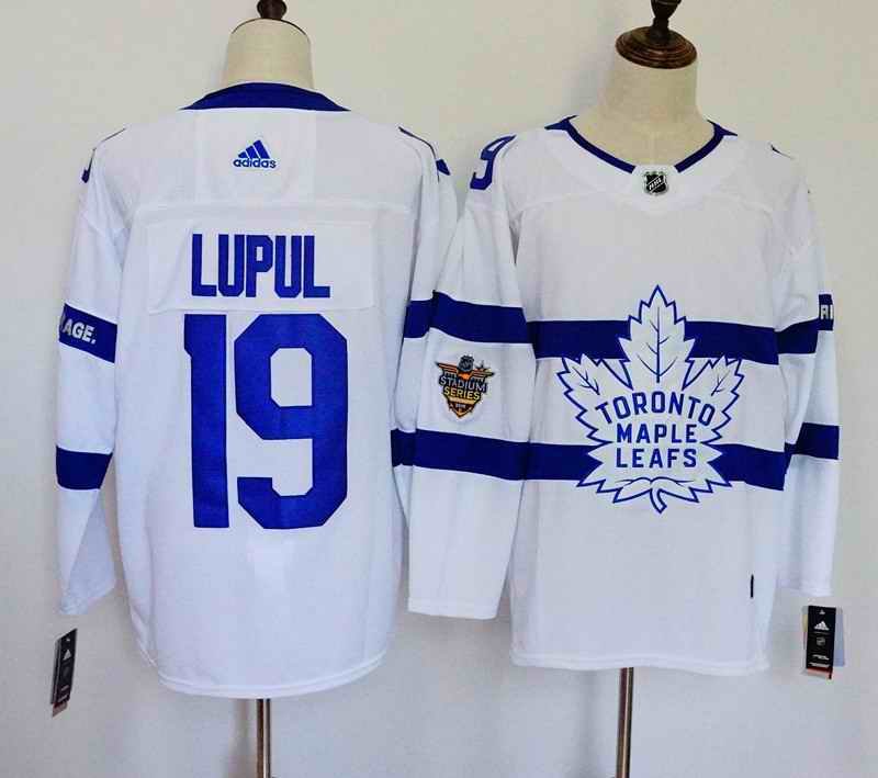 Men's Adidas Toronto Maple Leafs #19 Joffrey Lupul White 2018 NHL Stadium Series Stitched NHL Jersey