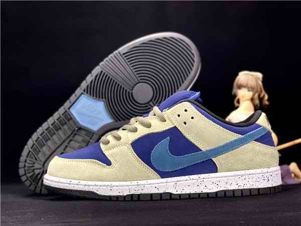 Men's Dunk Low SB Cream/Blue Shoes 0136