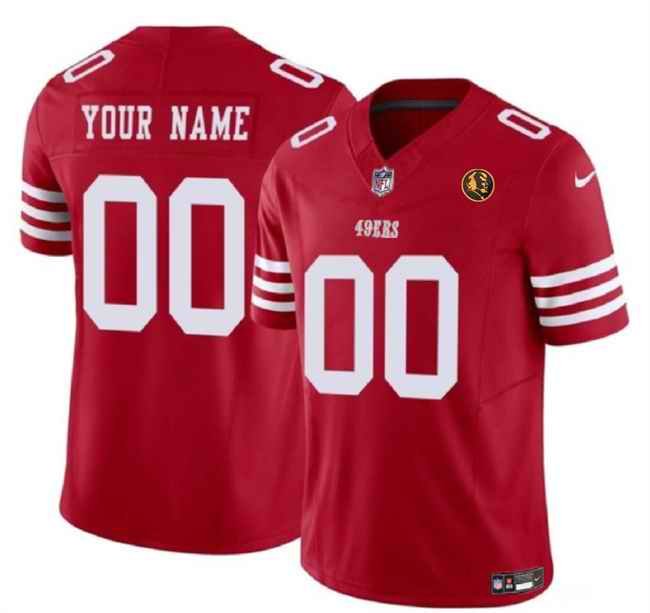 Men's San Francisco 49ers Active Player Custom Scarlet 2023 F.U.S.E. With John Madden Patch Vapor Limited Stitched Football Jersey