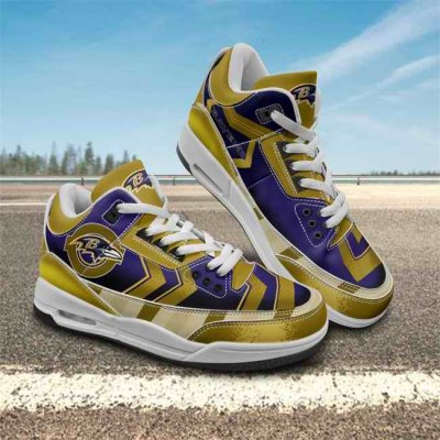 Women's Baltimore Ravens Air Jordan 3 Sneakers/Shoes 001