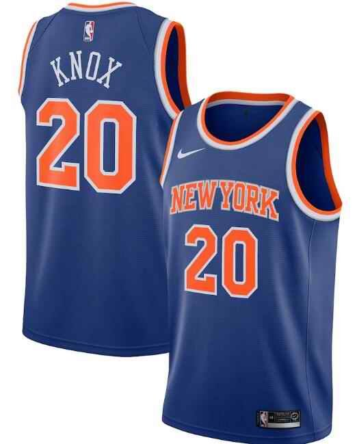 New Yok Knicks #20 Kevin Knox Blue Icon Edition Stitched Swingman Jersey