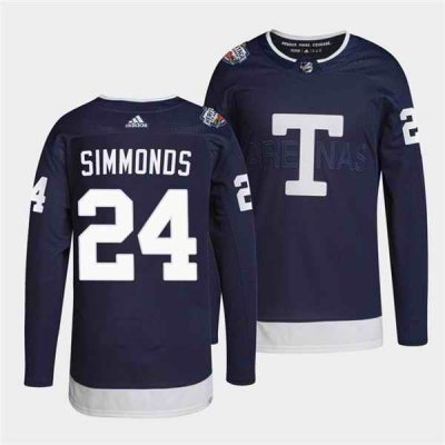 Men's Toronto Maple Leafs #24 Wayne Simmonds 2022 Heritage Classic Navy Stitched Jersey