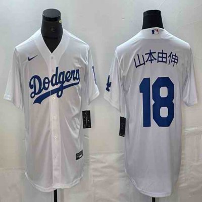 Men's Los Angeles Dodgers #18 ?''' White Cool Base With Patch Stitched Baseball Jersey