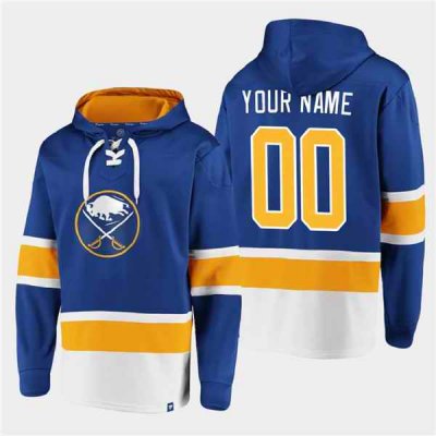 Men's Buffalo Sabres Active Player Custom Royal Ageless Must-Have Lace-Up Pullover Hoodie