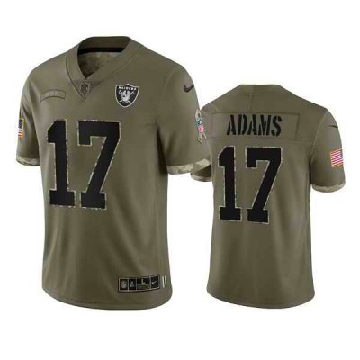 Men's Las Vegas Raiders #17 Davante Adams 2022 Olive Salute To Service Limited Stitched Jersey