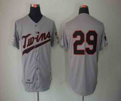 Mitchell And Ness 1969 Twins #29 Rod Carew Grey Throwback Stitched MLB Jersey