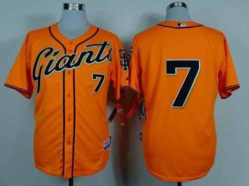 Giants #7 Gregor Blanco Orange Alternate Cool Base Stitched MLB Jersey