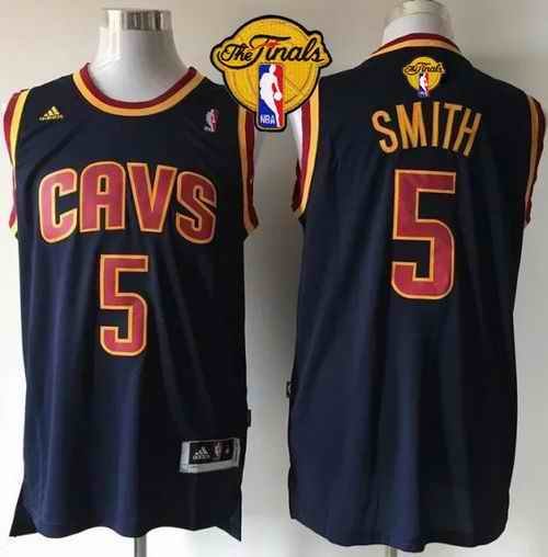 Revolution 30 Cavaliers #5 J.R. Smith Navy Blue CavFanatic The Finals Patch Stitched NBA Jersey