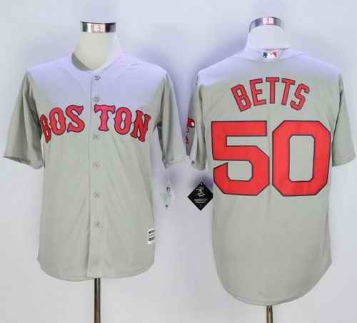 Red Sox #50 Mookie Betts Grey New Cool Base Stitched MLB Jersey