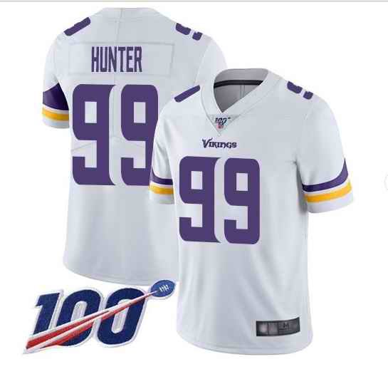 Men's Minnesota Vikings #99 Danielle Hunter White 2019 100th Season Vapor Untouchable Limited NFL Stitched Jersey