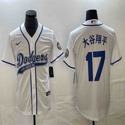 Men's Los Angeles Dodgers #17 ''?? White Cool Base With Patch Stitched Baseball Jersey