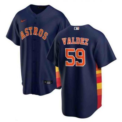 Men's Houston Astros #59 Framber Valdez Navy Cool Base Stitched Baseball Jersey