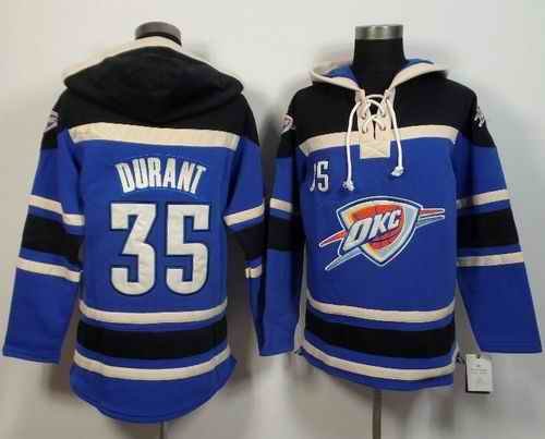 Thunder #35 Kevin Durant Blue Sawyer Hooded Sweatshirt NBA Hoodie