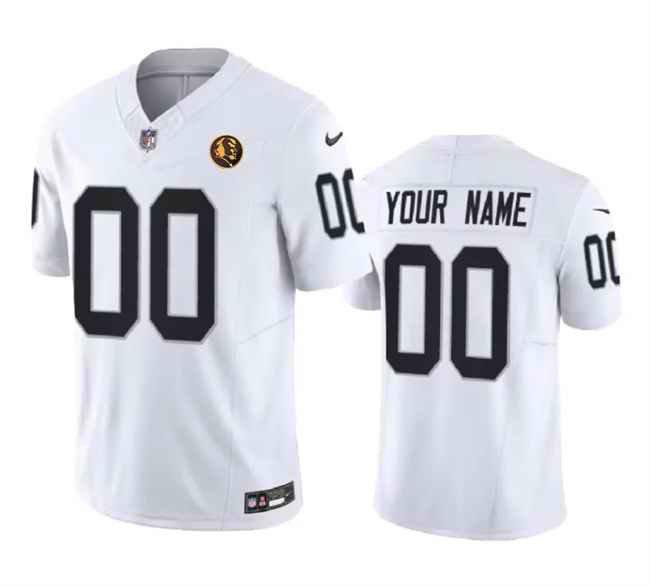 Men's Las Vegas Raiders Active Player Custom White 2023 F.U.S.E. With John Madden Patch Vapor Limited Stitched Football Jersey