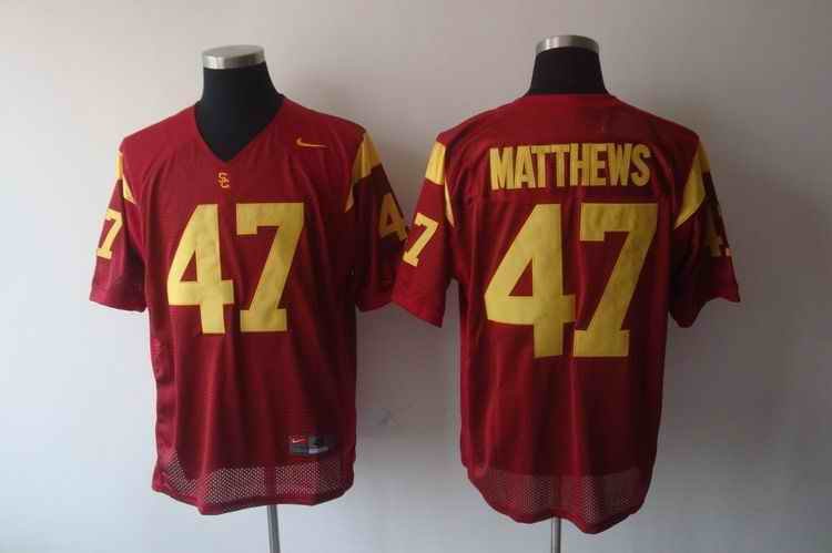 Trojans #47 Red Stitched NCAA Jersey