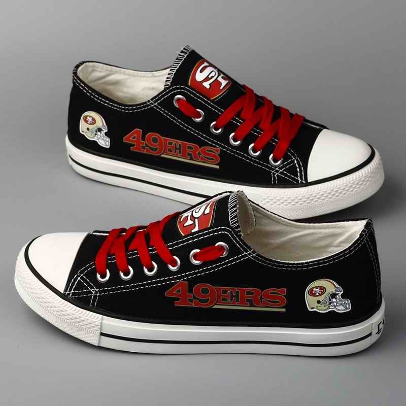 Women's NFL San Francisco 49ers Repeat Print Low Top Sneakers 001