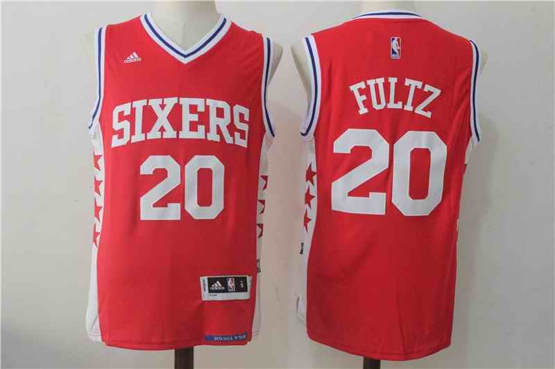 Men's Philadelphia 76ers #20 Fultz Red Stitched NBA Jersey