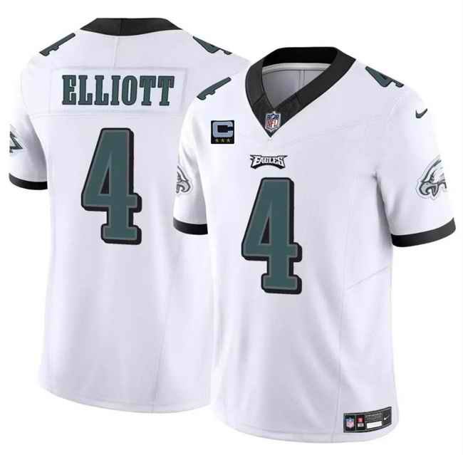 Men's Philadelphia Eagles #4 Jake Elliott White 2024 F.U.S.E With 3-Star C Patch Vapor Untouchable Limited Stitched Football Jersey