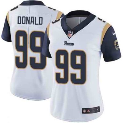 Women's Los Angeles Rams #99 Aaron Donald White Vapor Untouchable Limited Stitched NFL Jersey  (Run Small)