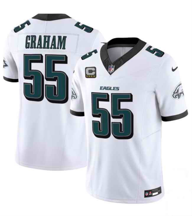 Men's Philadelphia Eagles #55 Brandon Graham White 2024 With 4-Star C Patch F.U.S.E. Vapor Untouchable Limited Stitched Football Jersey