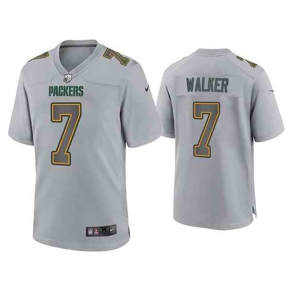 Men's Green Bay Packers #7 Quay Walker Gray Atmosphere Fashion Stitched Game Jersey