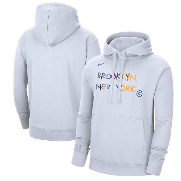 Men's Brooklyn Nets White 2022/23 City Edition Essential Pullover Hoodie