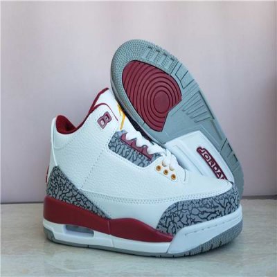 Men's Running weapon Air Jordan 3 White/Red  Shoes 054