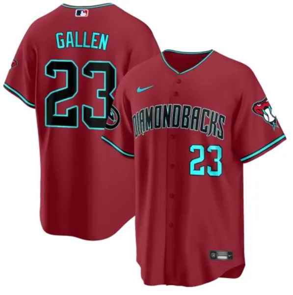 Men's Arizona Diamondbacks #23 Zac Gallen 2023/24 Red Cool Base Stitched Baseball Jersey