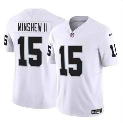 Men's Las Vegas Raiders #15 Gardner Minshew II White 2024 F.U.S.E Stitched Football Jersey