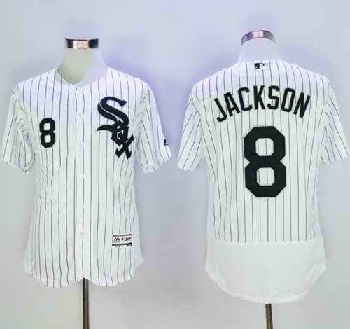 White Sox #8 Bo Jackson White(Black Strip) Flexbase Authentic Collection Stitched MLB Jersey